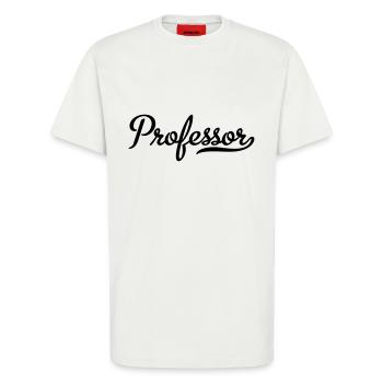 Professeur - T-shirt bio décontracté fabriqué en UE - OFF WHITE - Devant - Alina (178cm) & Michal (187cm)