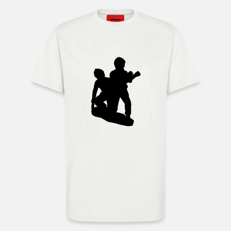 binomial Feuerwehrmann Angriff - T-Shirt - made by SPREAD - OFF WHITE