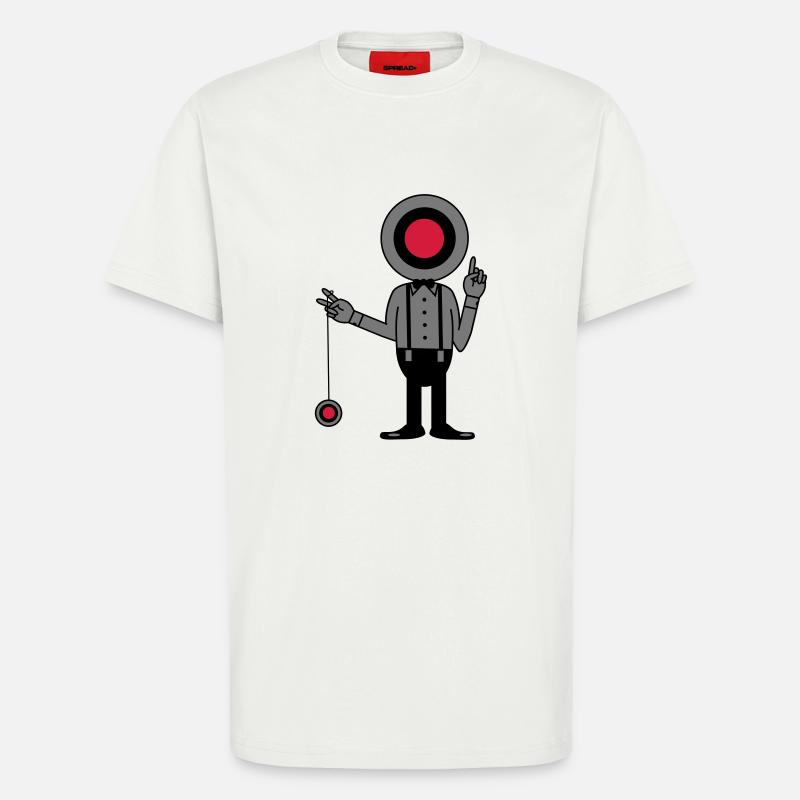 Mann mit Zielscheibe und Jojo - T-Shirt - made by SPREAD - OFF WHITE