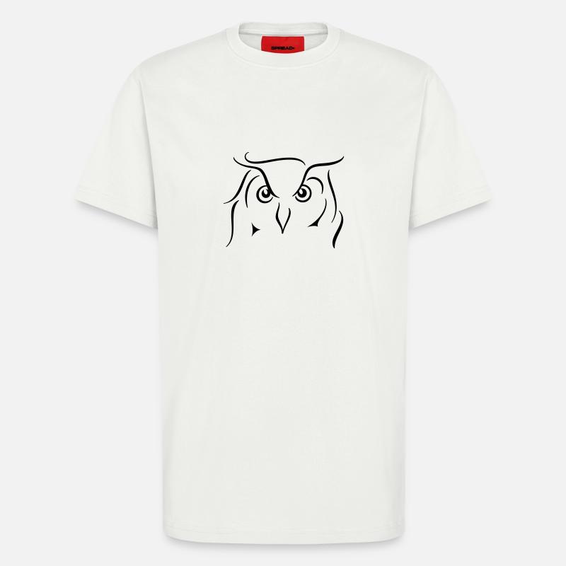 Uhu - Strichzeichnung Geschenkidee Geschenk - T-Shirt - made by SPREAD - OFF WHITE