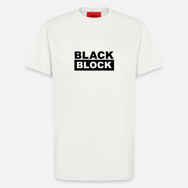 black block - black bloc - T-shirt bio décontracté fabriqué en UE - OFF WHITE