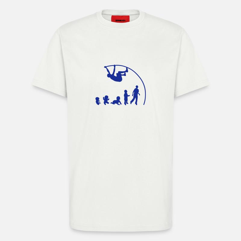 Evolution pole vault perch - T-Shirt - made by SPREAD - OFF WHITE