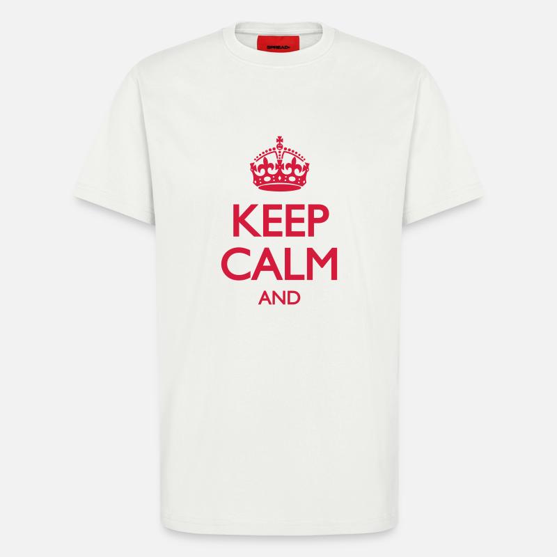 Keep Calm and ... OWN TEXT - T-shirt bio décontracté fabriqué en UE - OFF WHITE