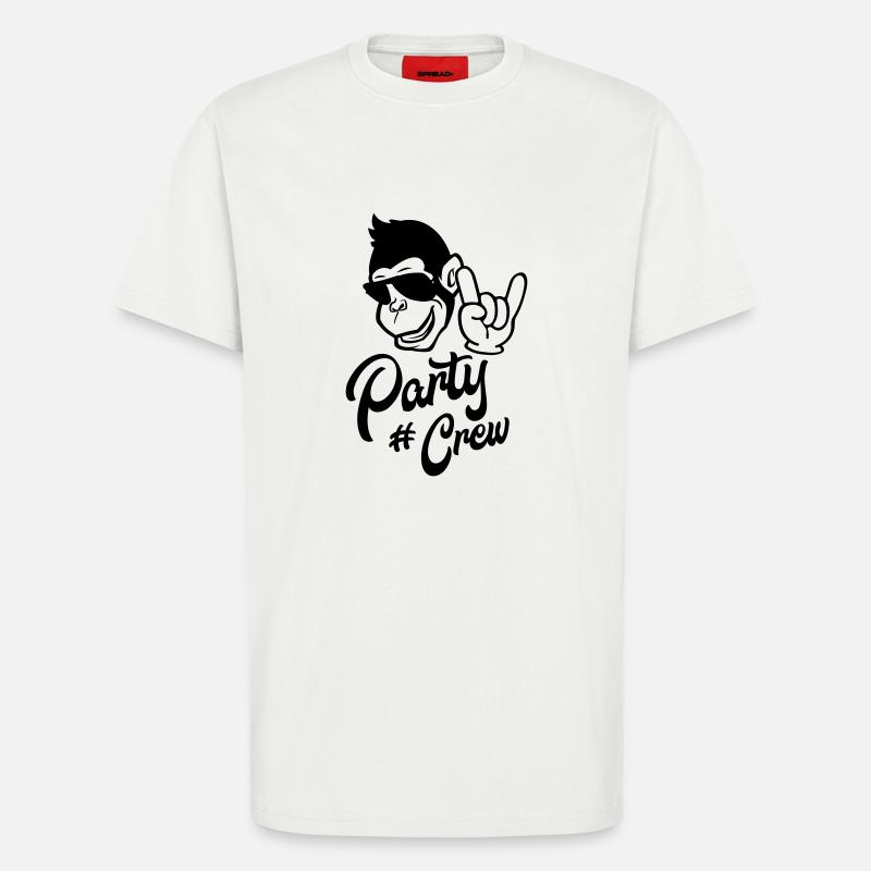 monkey cool party crew - T-Shirt - made by SPREAD - OFF WHITE