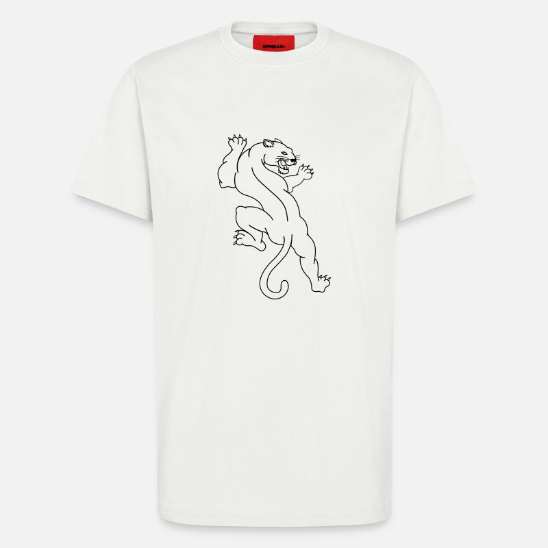 panthère 01 - T-shirt bio décontracté fabriqué en UE - OFF WHITE