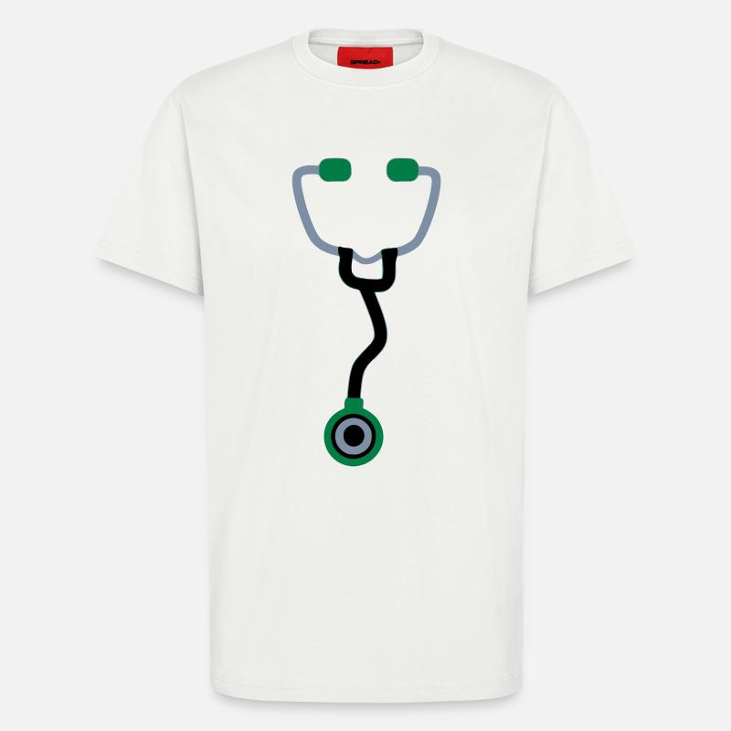 stéthoscopes - T-shirt bio décontracté fabriqué en UE - OFF WHITE