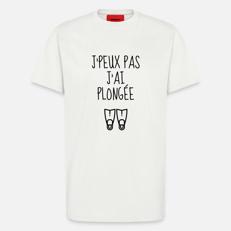 Plongée Sous-Marine / Plongeur / Diver / Natation - T-shirt bio décontracté fabriqué en UE - OFF WHITE