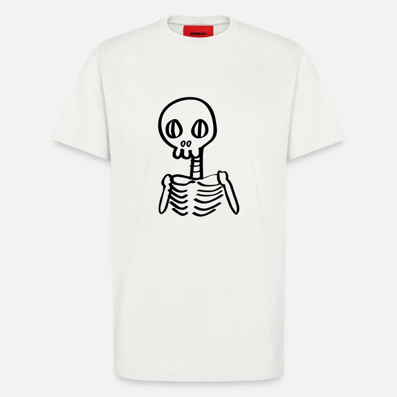 squelette squelette Halloween Comic - T-shirt bio décontracté fabriqué en UE - OFF WHITE