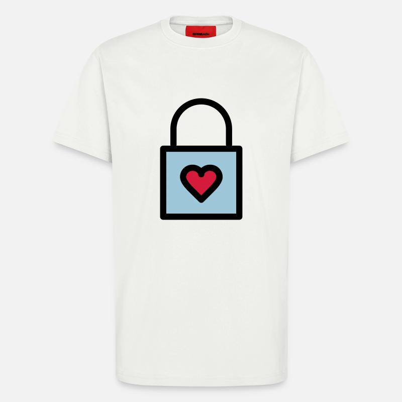Vorhängeschloss, Liebesschloss - T-Shirt - made by SPREAD - OFF WHITE