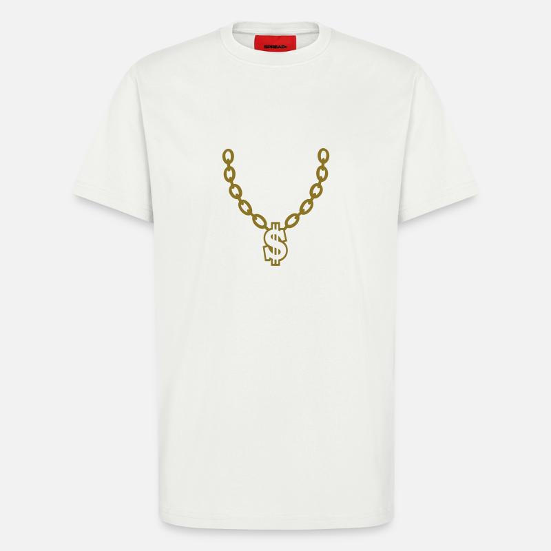 Kette mit Dollarzeichen - T-Shirt - made by SPREAD - OFF WHITE