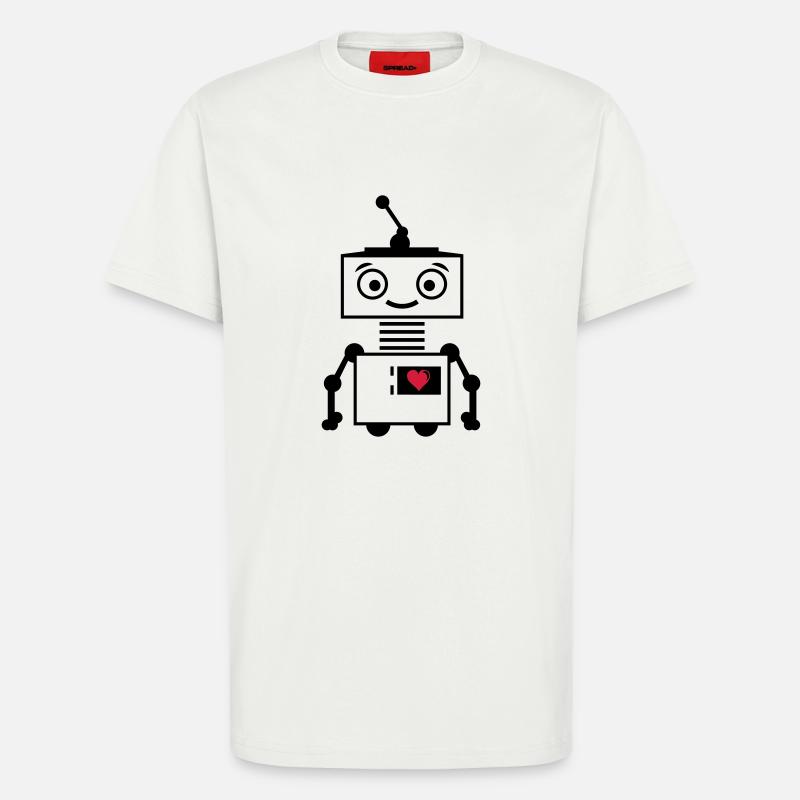 roboter_herz_2 - T-shirt bio décontracté fabriqué en UE - OFF WHITE