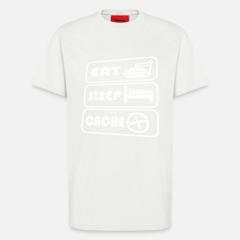 1025_eat_sleep_cache - T-Shirt - made by SPREAD - OFF WHITE