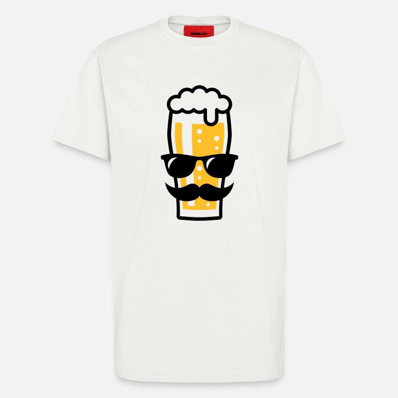 Bierglas (Bier / Sonnenbrille / Schnurrbart / 2C) - T-Shirt - made by SPREAD - OFF WHITE