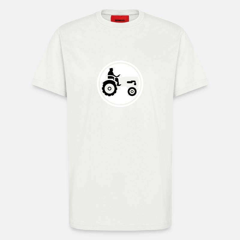 bauer_mit_traktor_032013_a_2c - T-shirt bio décontracté fabriqué en UE - OFF WHITE