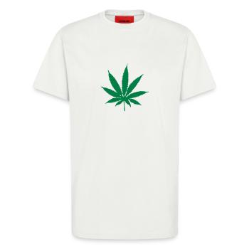 gras_1c - T-Shirt - made by SPREAD - OFF WHITE - Vorne - Alina (178cm) & Michal (187cm)