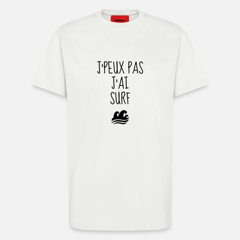 surf / surfeur / surfer / plage - T-shirt bio décontracté fabriqué en UE - OFF WHITE
