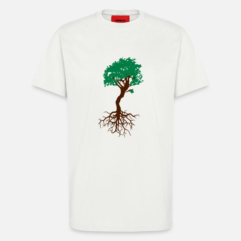 Bonsai Baum mit Wurzeln Lebensbaum - T-Shirt - made by SPREAD - OFF WHITE