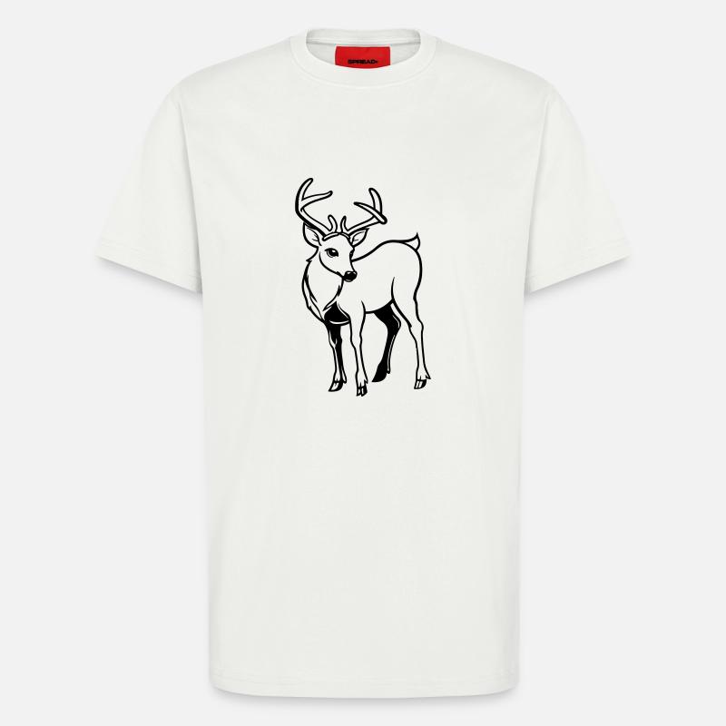 reh hirsch comic - T-Shirt - made by SPREAD - OFF WHITE
