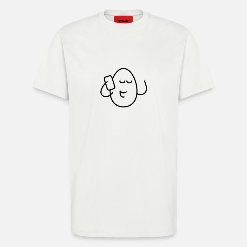 Egg with phone-EiPhone - T-Shirt - made by SPREAD - OFF WHITE