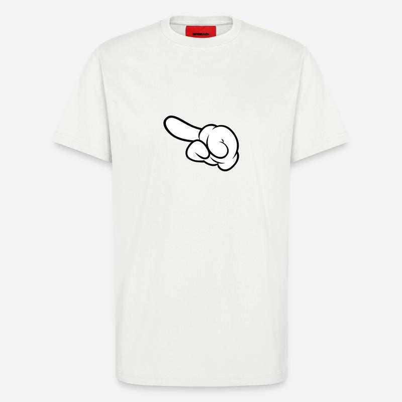 Comic Hand Pointing (Left) - T-Shirt - made by SPREAD - OFF WHITE