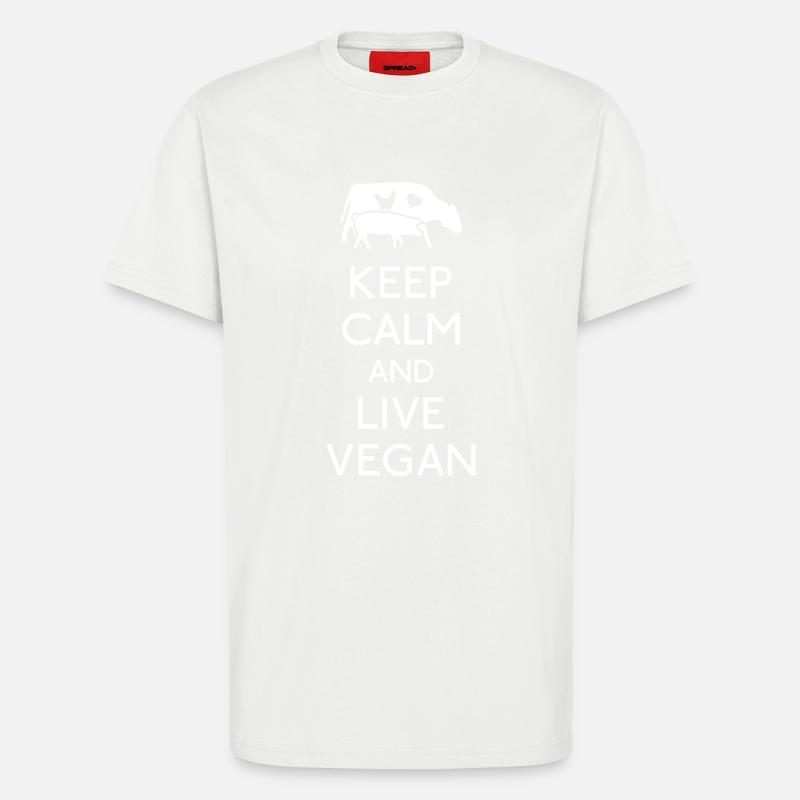 Keep Calm live vegan - T-Shirt - made by SPREAD - OFF WHITE