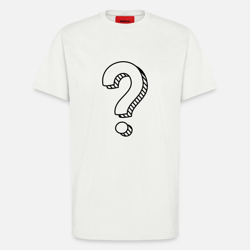 Fragezeichen mit Schatten einfarbig - T-Shirt - made by SPREAD - OFF WHITE