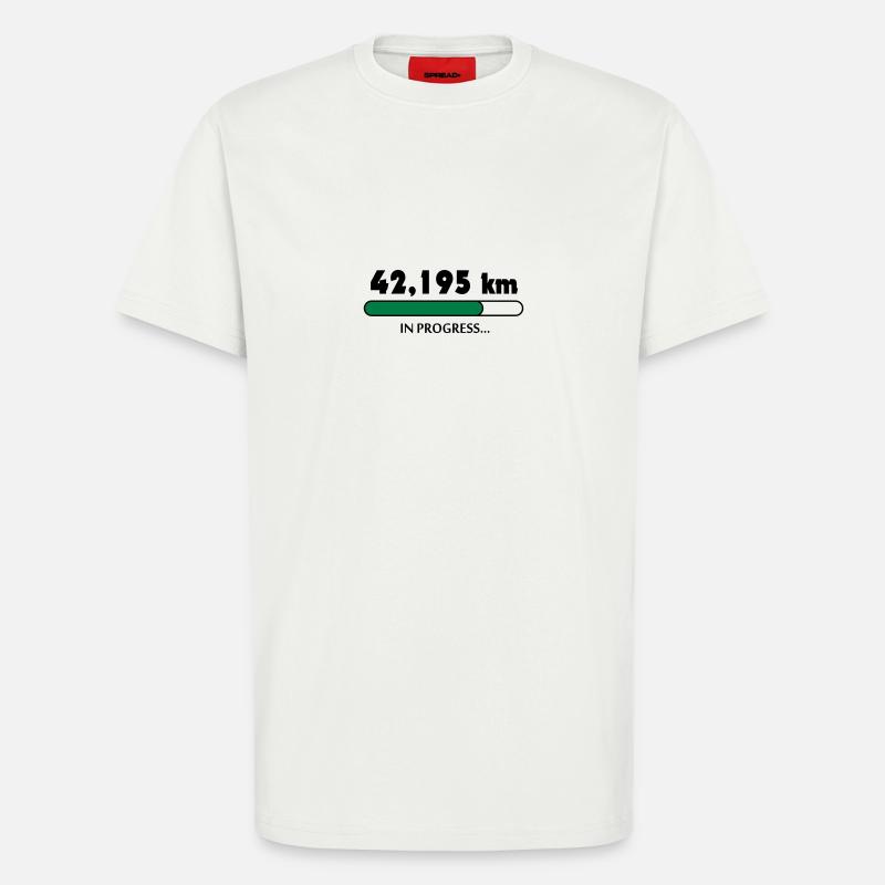 Marathon en cours - T-shirt bio décontracté fabriqué en UE - OFF WHITE