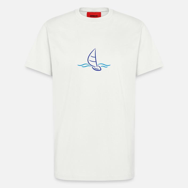Sailing Boad And Waves Logo - T-Shirt - made by SPREAD - OFF WHITE