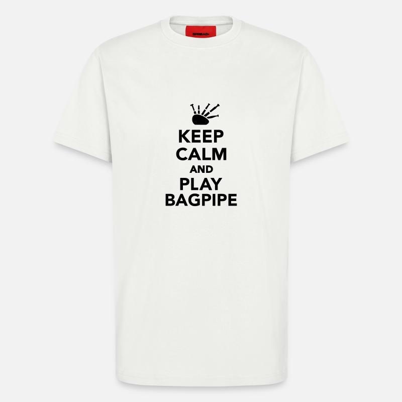 Keep calm and Play bagpipe - T-Shirt - made by SPREAD - OFF WHITE
