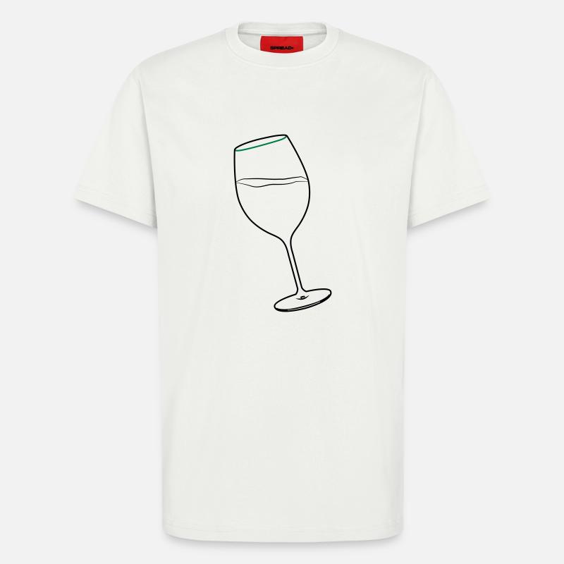 Weinglas - T-Shirt - made by SPREAD - OFF WHITE
