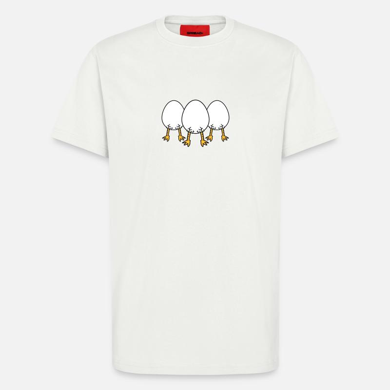 Chick In Egg Crew - T-Shirt - made by SPREAD - OFF WHITE