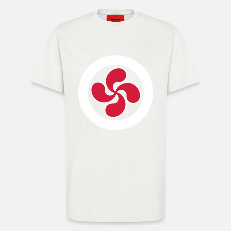 croix basque - lauburu 36 - T-shirt bio décontracté fabriqué en UE - OFF WHITE