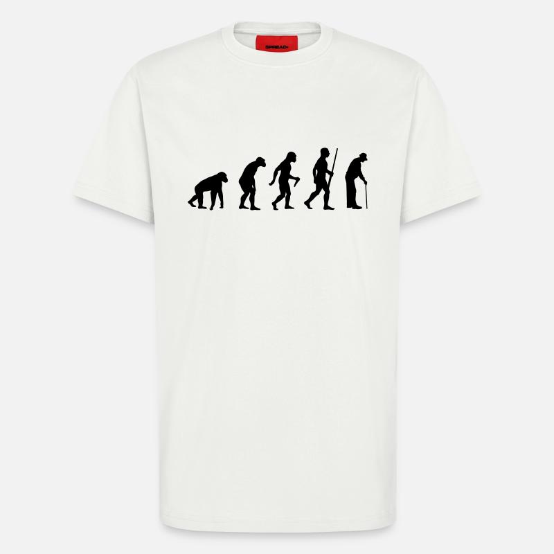 L'évolution de grand-père - T-shirt bio décontracté fabriqué en UE - OFF WHITE