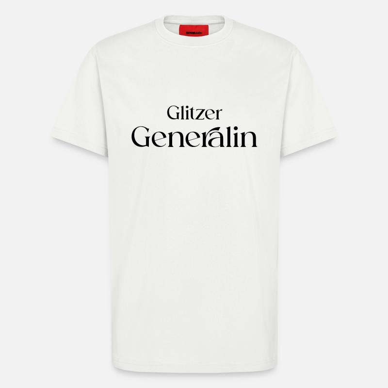 Glitzer-Generalin - T-Shirt - made by SPREAD - OFF WHITE