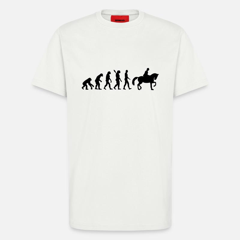 Évolution Cheval - T-shirt bio décontracté fabriqué en UE - OFF WHITE