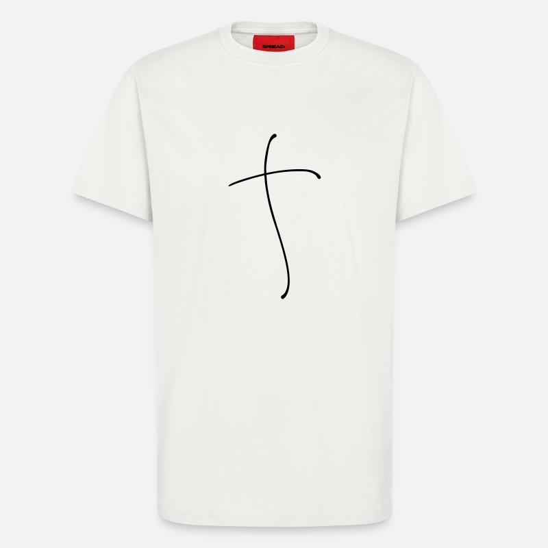 Schlichte Kreuz Linie - T-Shirt - made by SPREAD - OFF WHITE