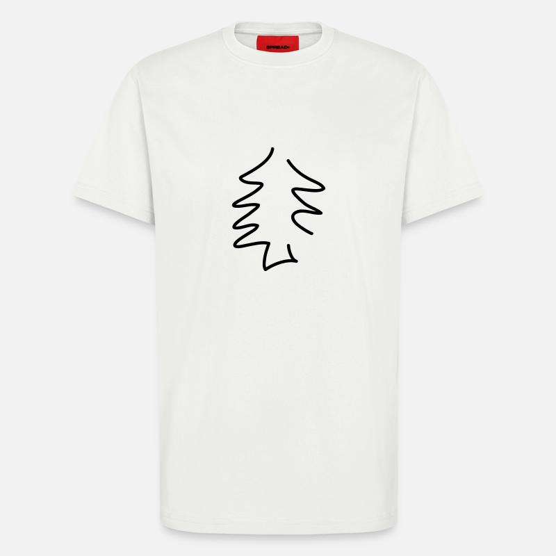 einfache Tanne - line - T-Shirt - made by SPREAD - OFF WHITE