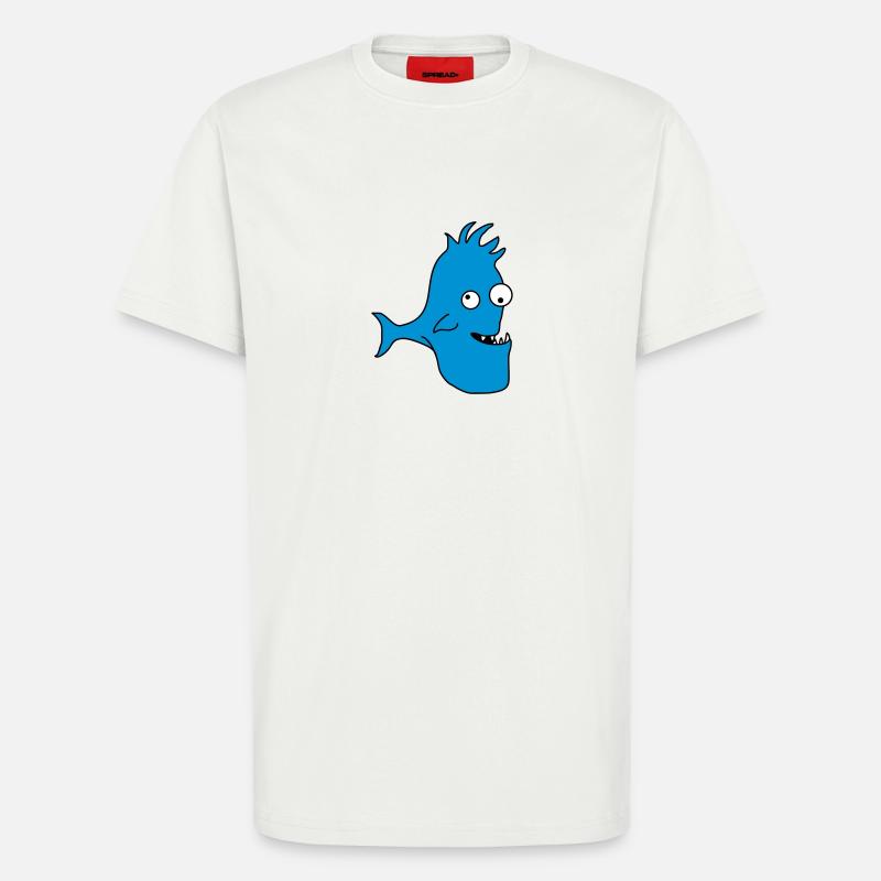 Stupid Crazy Comic Fish - T-Shirt - made by SPREAD - OFF WHITE