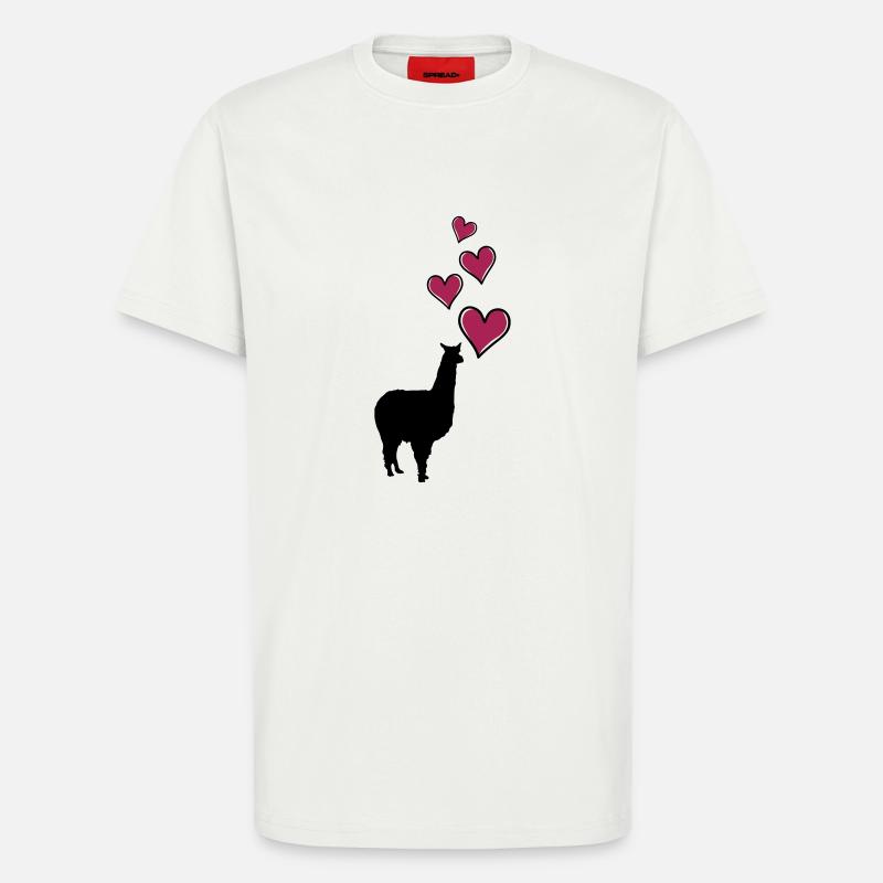 lama herzen - T-Shirt - made by SPREAD - OFF WHITE