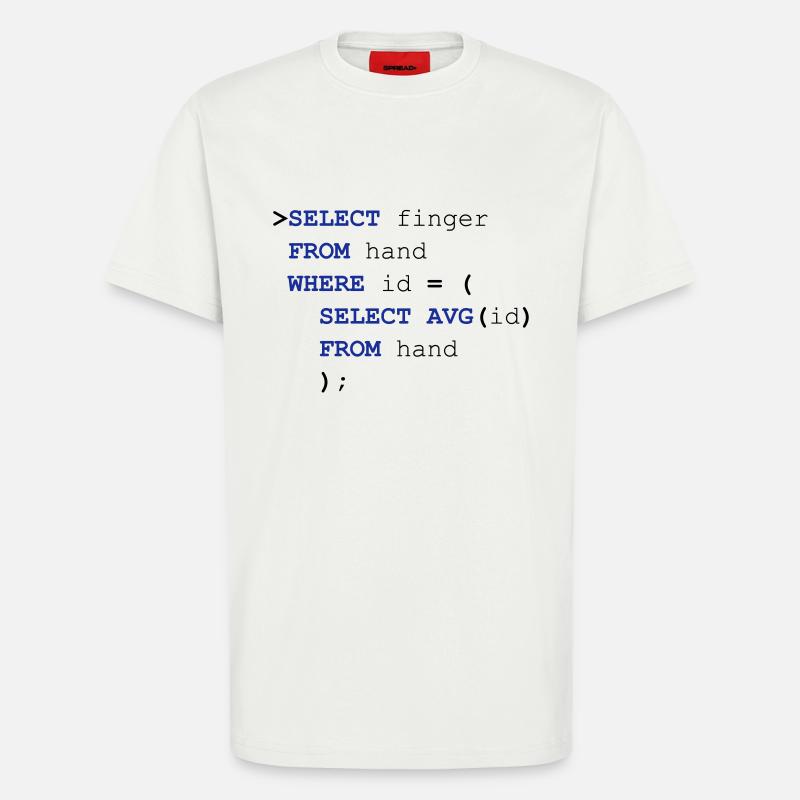 SQL doigt - T-shirt bio décontracté fabriqué en UE - OFF WHITE