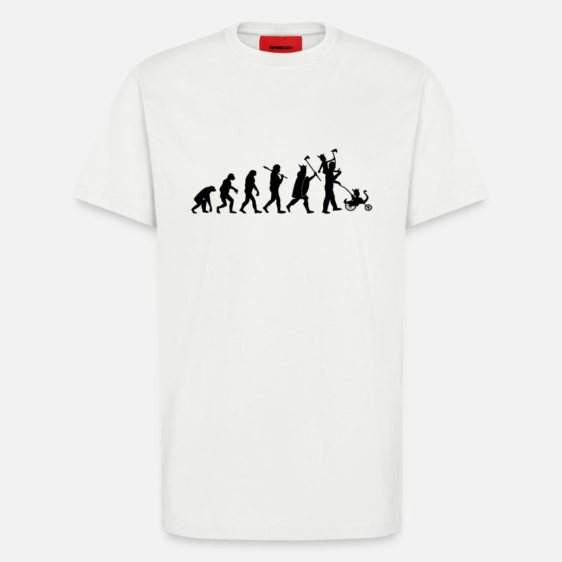 evolution daddy viking - T-shirt bio décontracté fabriqué en UE - OFF WHITE
