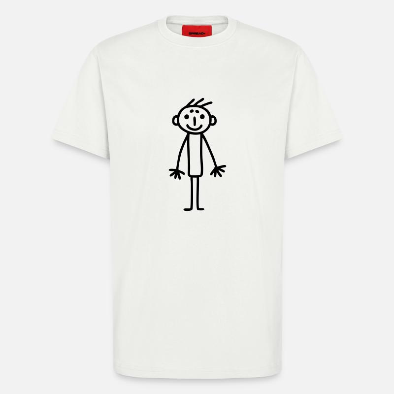 Strichmännchen Kinderbild - T-Shirt - made by SPREAD - OFF WHITE