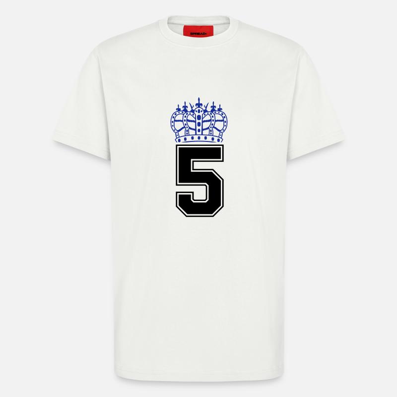5 Couronne - T-shirt bio décontracté fabriqué en UE - OFF WHITE
