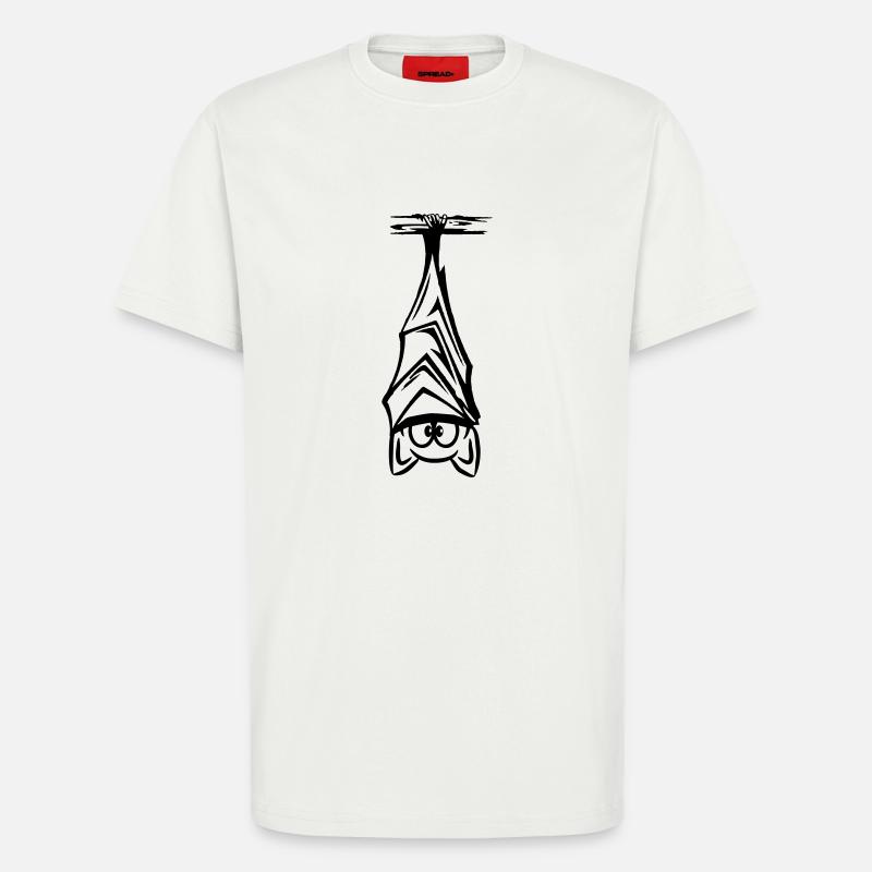 Fledermaus hängend - T-Shirt - made by SPREAD - OFF WHITE
