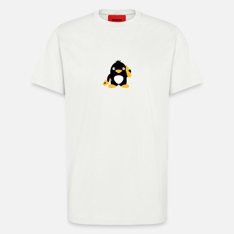 Fish And Beer Penguin - T-Shirt - made by SPREAD - OFF WHITE