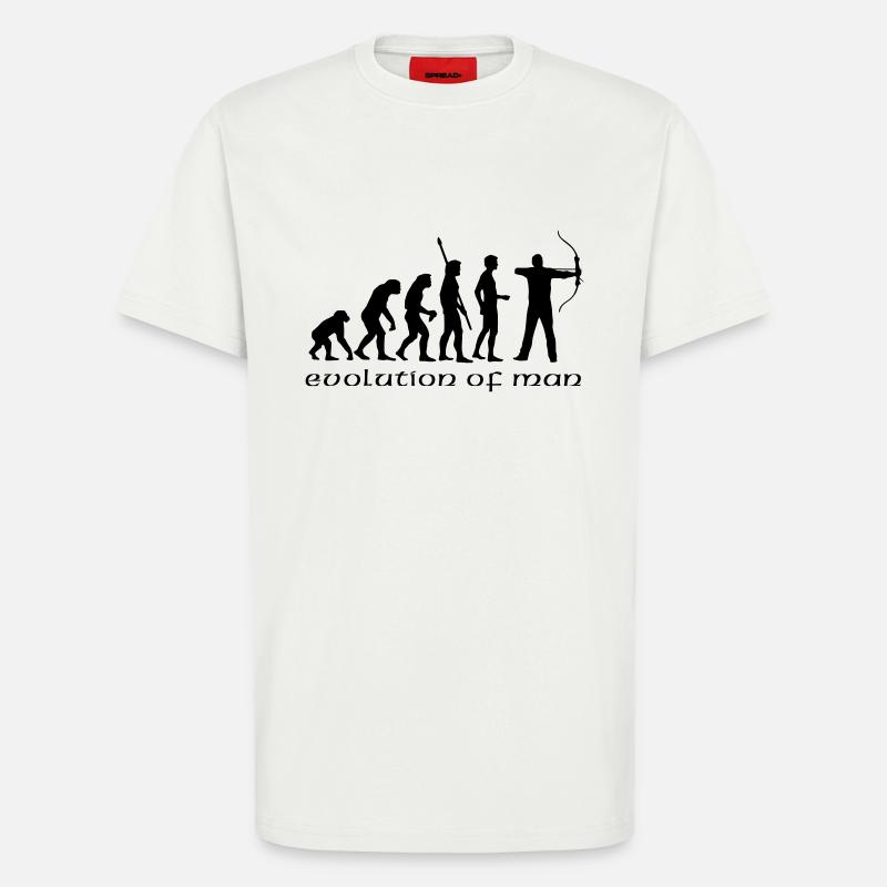 evolution_bogenschiessen_b - T-Shirt - made by SPREAD - OFF WHITE