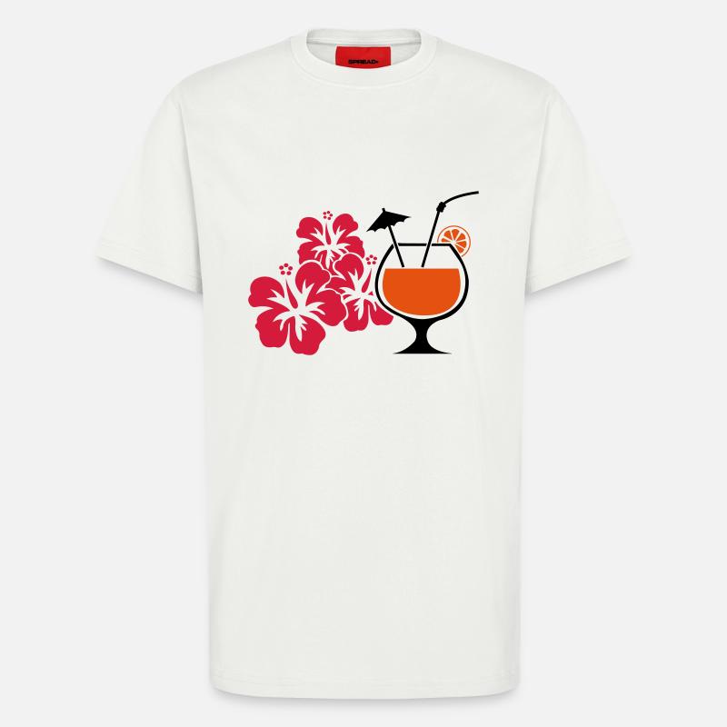 Hawaii Hibiscus Cocktail Drink - T-Shirt - made by SPREAD - OFF WHITE