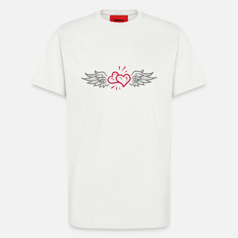 flying Hearts 2c - T-Shirt - made by SPREAD - OFF WHITE