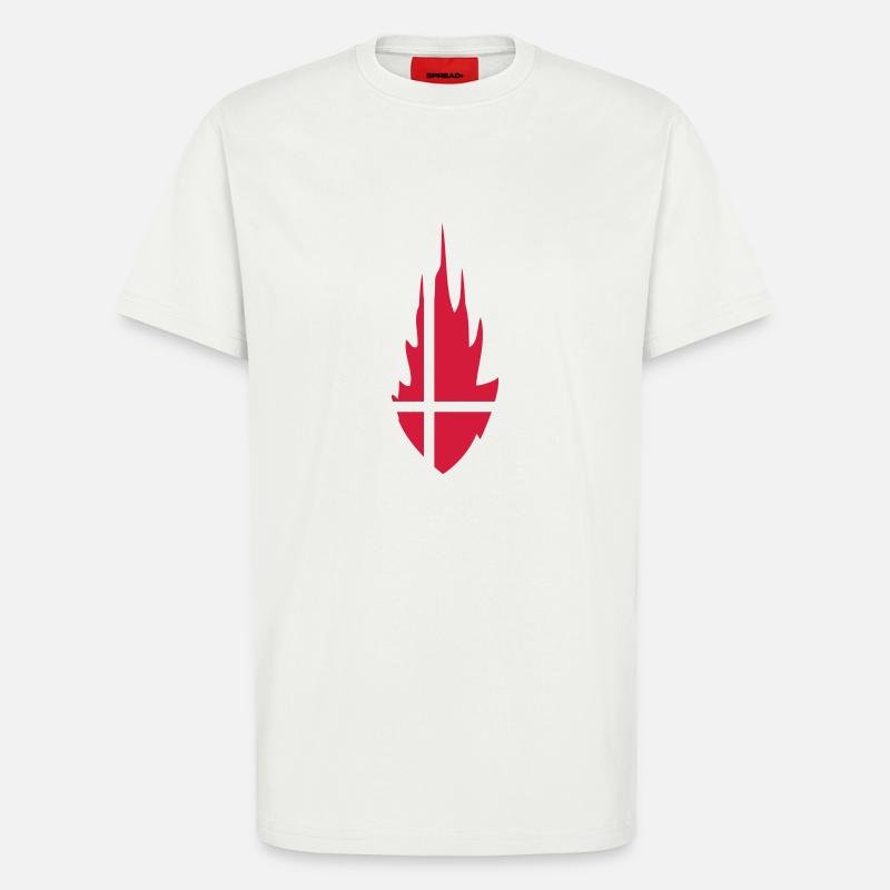 Denmark Danmark Fire Flame Design - T-Shirt - made by SPREAD - OFF WHITE
