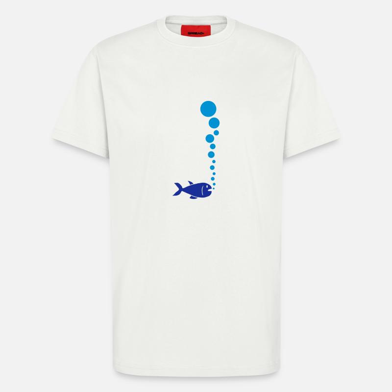Fish And Bubbles - T-Shirt - made by SPREAD - OFF WHITE